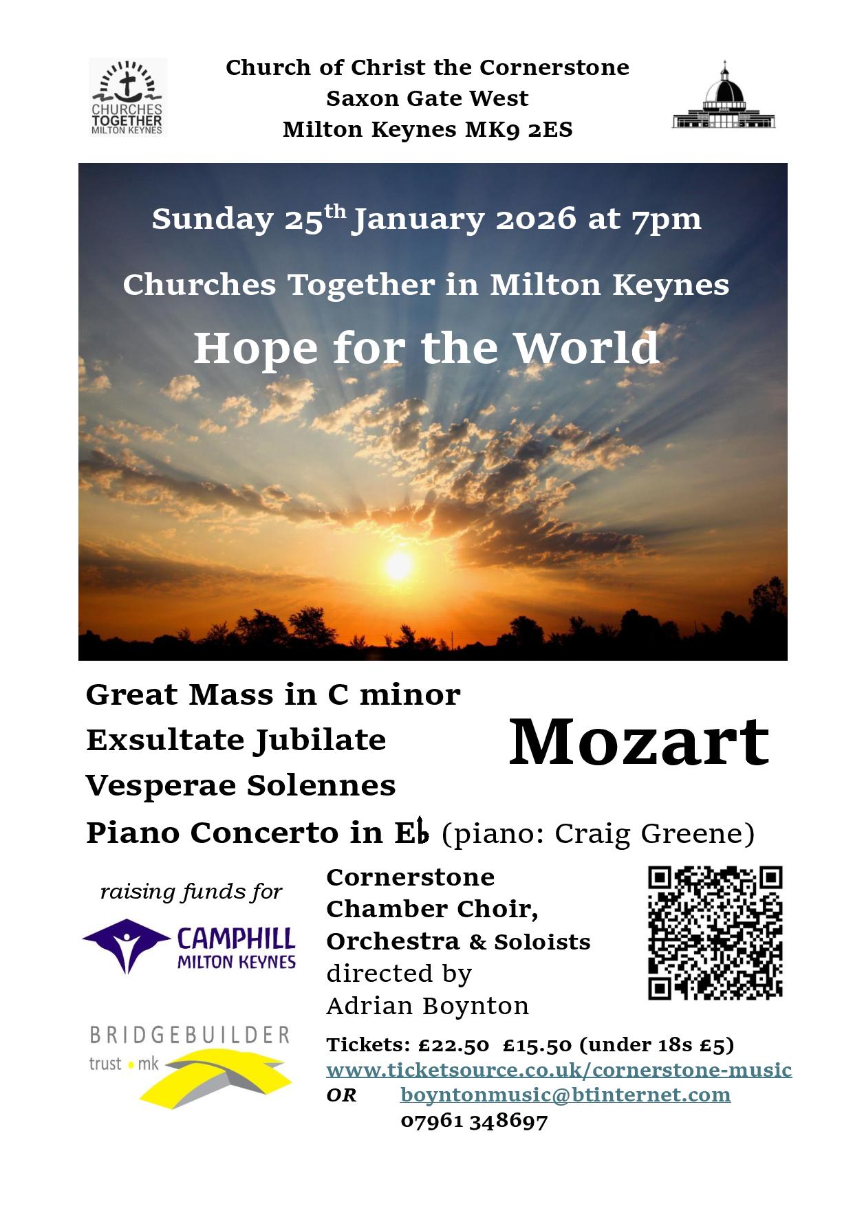Hope for the World: Mozart concert poster